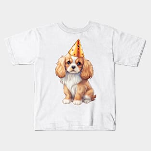 Birthday Cavalier King Charles Spaniel Dog Kids T-Shirt